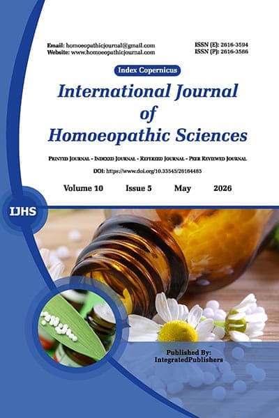 International Journal of Homoeopathic Sciences — Journal Cover